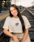 BORN MILLIONAIRES CROP TOP  LIGHT BEIGE TEE