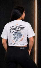 THE WORLD IS YOURS CROP TOP WHITE TEE