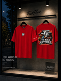 THE WORLD IS YOURS OVERSIZED RED TEE