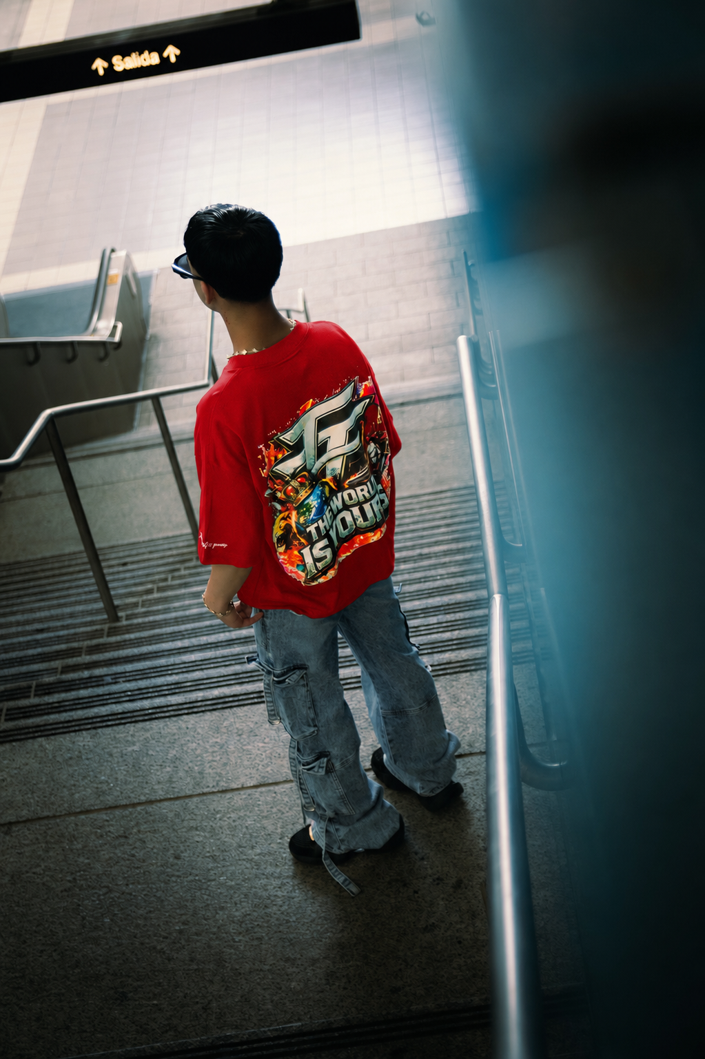 THE WORLD IS YOURS OVERSIZED RED TEE