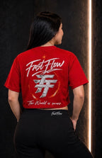 THE WORLD IS YOURS CROP TOP RED TEE