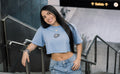 BORN MILLIONAIRES CROP TOP  BLUE TEE