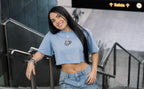 BORN MILLIONAIRES CROP TOP  BLUE TEE