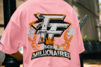 BORN MILLIONAIRES OVERSIZED  PINK TEE