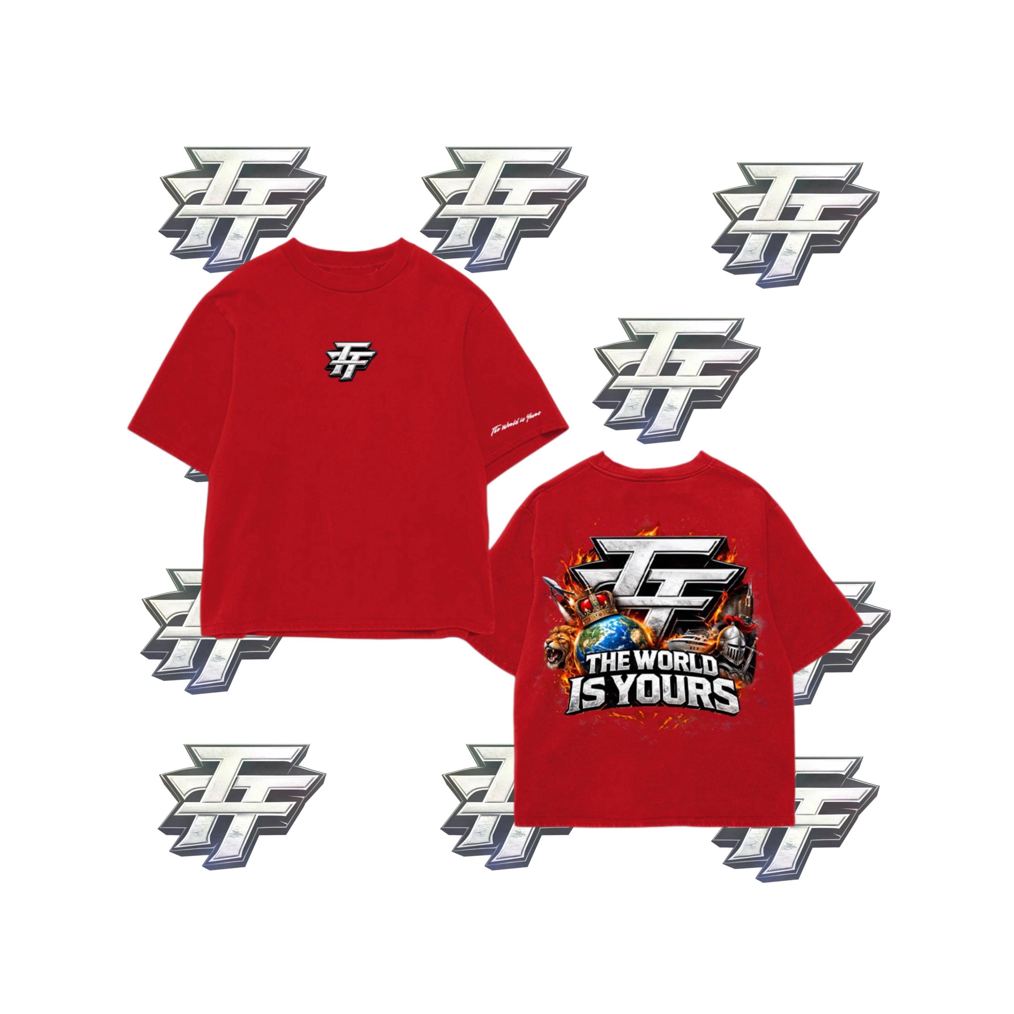 THE WORLD IS YOURS OVERSIZED RED TEE