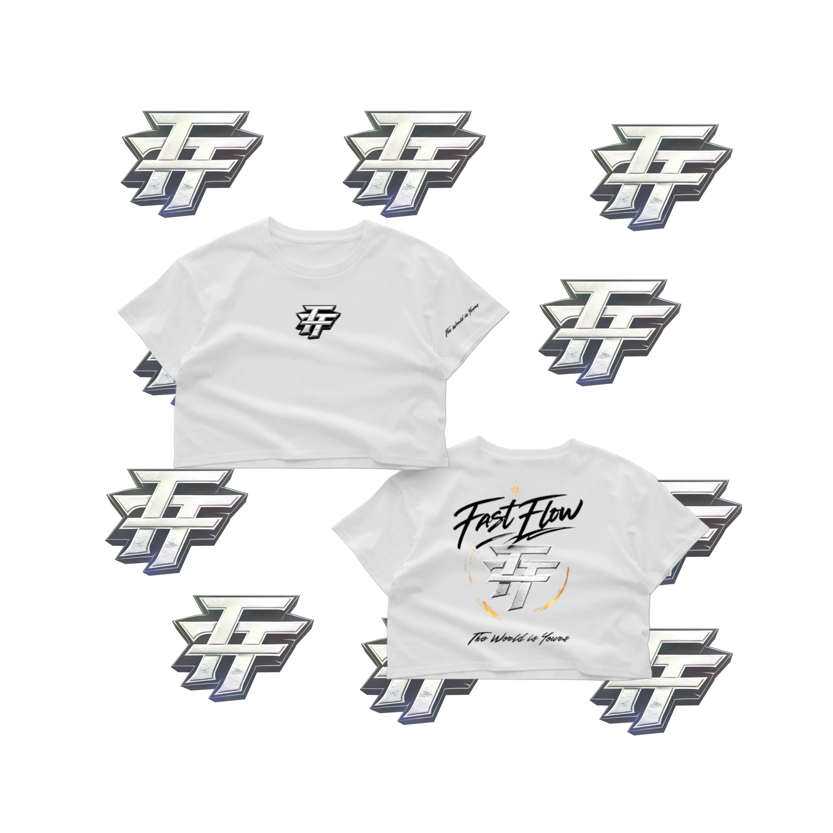 THE WORLD IS YOURS CROP TOP WHITE TEE